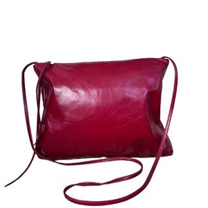 HOBO Ziggy Leather Vibrant Red Crossbody Bag Office career travel commute